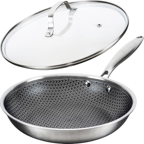 【Amazon.co.jp限定】和平フレイズ 自宅でプロの実力 ハイブリッド フライパン 26cm IH・ガス・オーブン対応 PFOAフリー ステンレス/アルミ三層鋼 熱ムラしにくい メイラード反応 ガラス蓋付 クックデリー AMB-3714